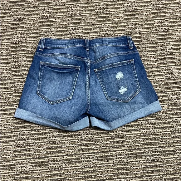Anthropologie Blue Distressed Jean Shorts size 28 inseam 3 - Picture 2 of 4